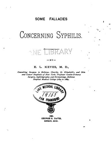 Cover for Some fallacies concerning syphilis.