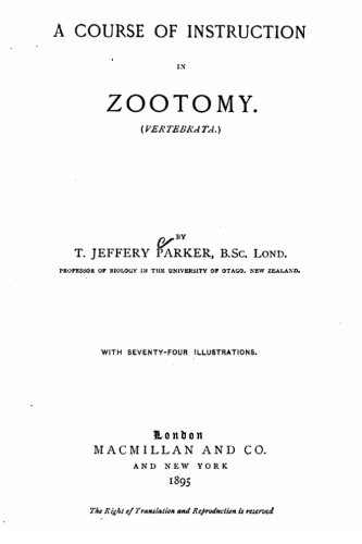 Cover for A Course of Instruction in Zootomy