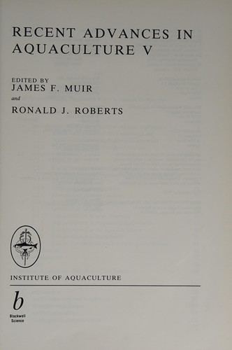Cover for Recent advances in aquaculture.