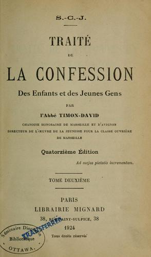 Cover for Traité de la confession des enfants et des jeunes gens