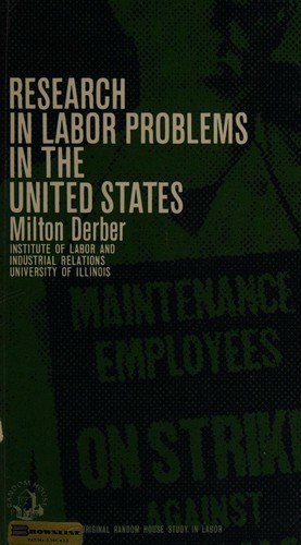 Cover for Research in labor problems in the United States.