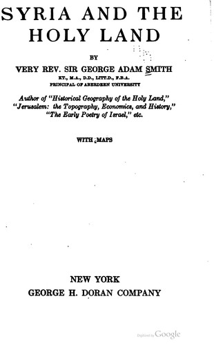Cover for Syria and the Holy Land
