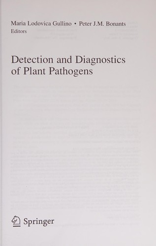 Cover for Detection and Diagnostics of Plant Pathogens