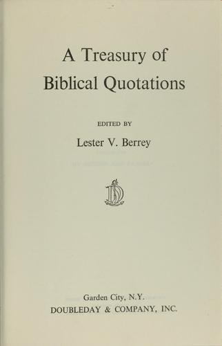 Cover for A treasury of Biblical quotations.