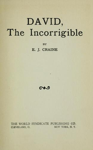 Cover for David, the incorrigible