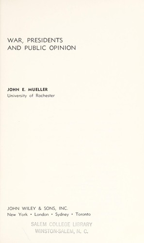 Cover for War, presidents, and public opinion