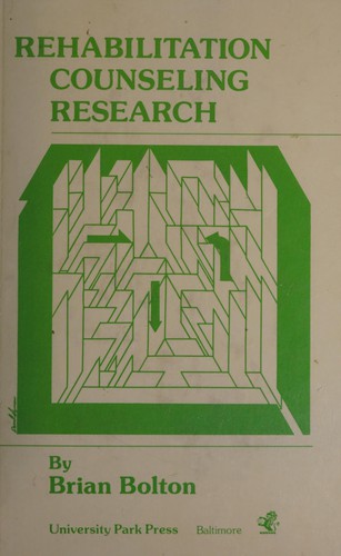 Cover for Rehabilitation counseling research