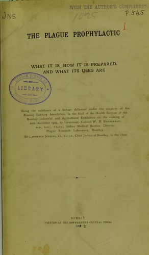Cover for The plague prophylactic