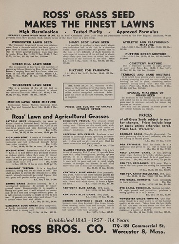 Cover for 1843 quality seeds for 114 years 1957
