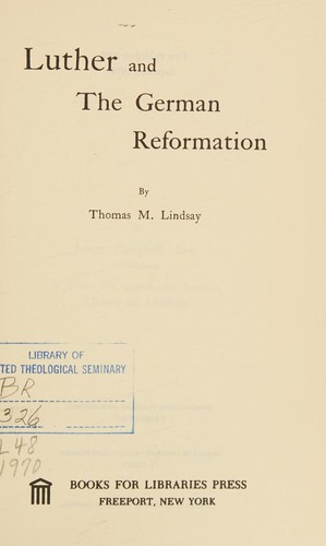 Cover for Luther and the German Reformation