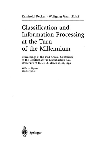 Cover for Classification and Information Processing at the Turn of the Millennium
