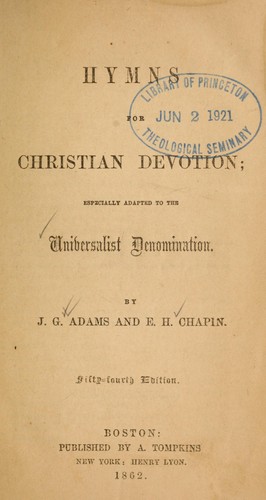 Cover for Hymns for Christian devotion