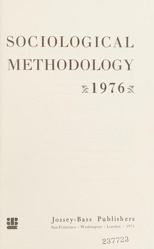 Cover for Sociological Methodology