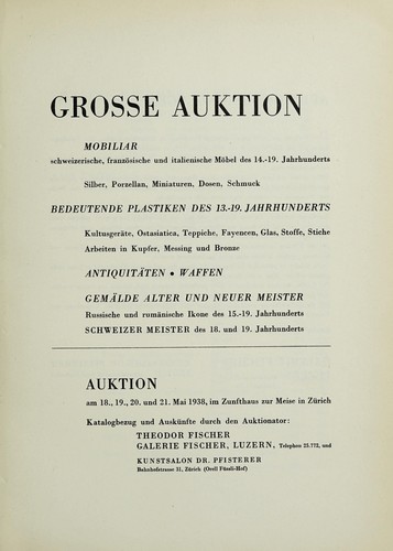 Cover for Grosse Auktion