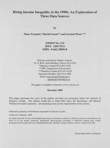 Cover for Rising income inequality amid the economic recovery of the 1990s