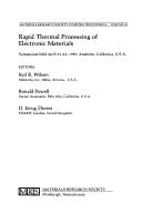 Cover for Rapid Thermal Processing of Electronic Materials