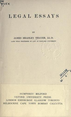 Cover for Legal essays.
