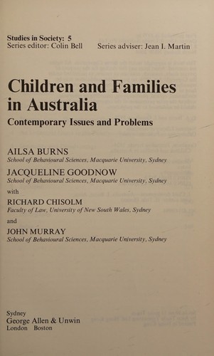 Cover for Children and families in Australia