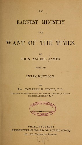 Cover for An earnest ministry