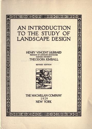 Cover for introduction to the study of landscape design