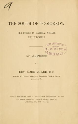 Cover for The South of to-morrow