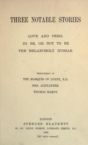 Cover for Three notable stories