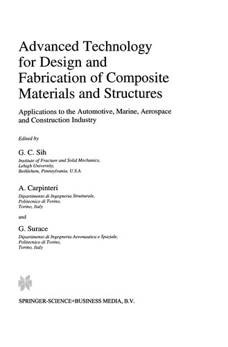 Cover for Advanced Technology for Design and Fabrication of Composite Materials and Structures