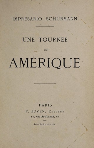 Cover for Une tournée en Amérique