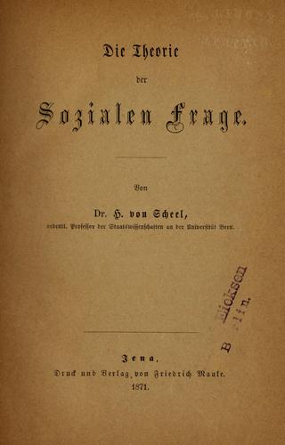 Cover for Die Theorie der sozialen frage.