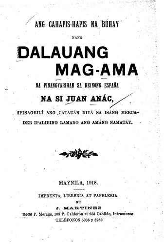 Cover for Ang cahapis-hapis na buhay nang dalawang mag-ama