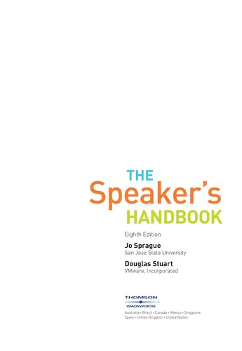 Cover for The speaker's handbook