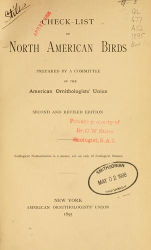 Cover for Check-list of North American birds