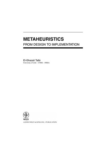 Cover for Metaheuristics