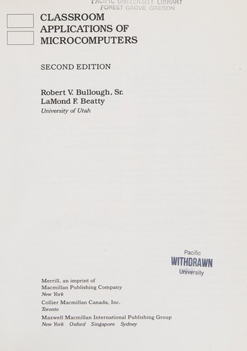 Cover for Classroom applications of microcomputers