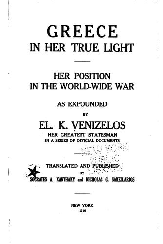 Cover for Greece in her true light
