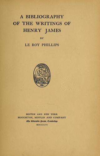 Cover for A bibliography of the writings of Henry James