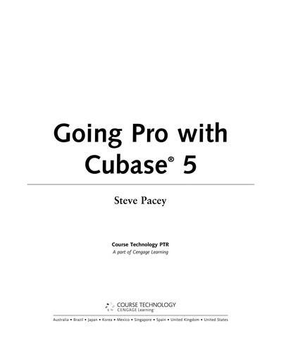 Cover for Going pro with Cubase 5