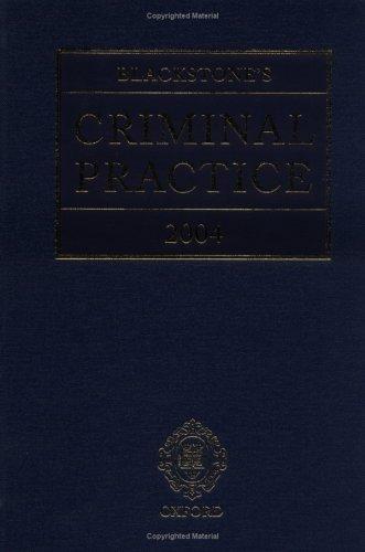 Cover for Blackstone's Criminal Practice 2004 (Blackstone's Criminal Practice)