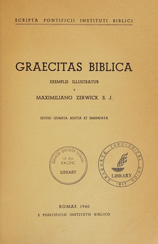 Cover for Graecitas Biblica