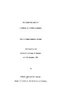 Cover for The Second Mrs. Hazlitt (W.D.Thomas Memorial Lecture)