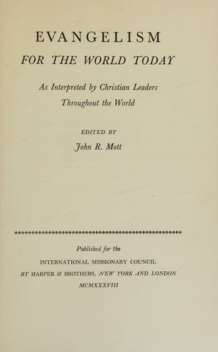 Cover for Evangelism for the World Today
