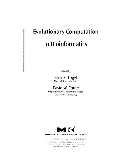Cover for Evolutionary computation in bioinformatics