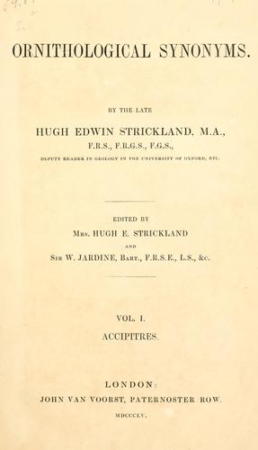 Cover for Ornithological synonyms.