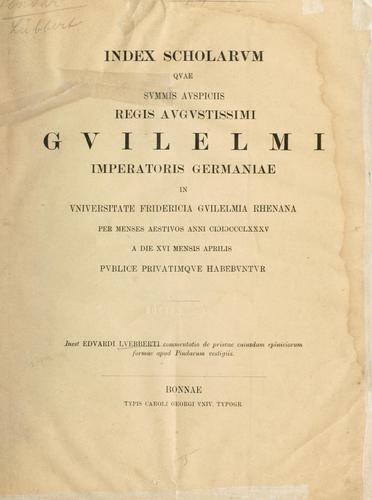 Cover for De priscae cuiusdam epiniciorum formae apud Pindarum vestigiis.