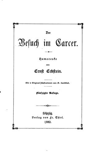 Cover for Der Besuch im Carcer