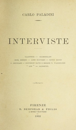 Cover for Interviste