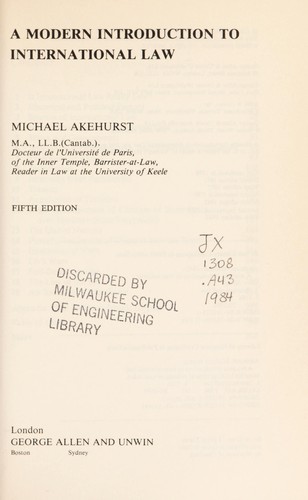 Cover for A modern introduction to international law