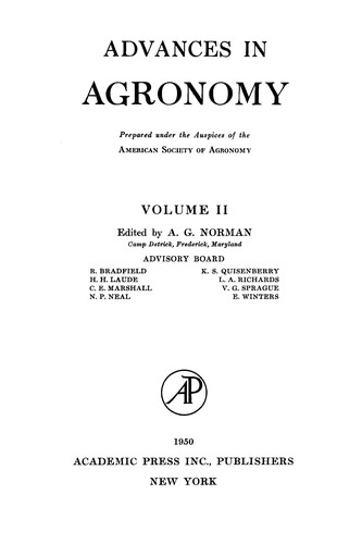 Cover for Advances in agronomy