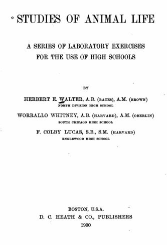 Cover for Studies of animal life, a series of laboratory exercises for the use of high schools