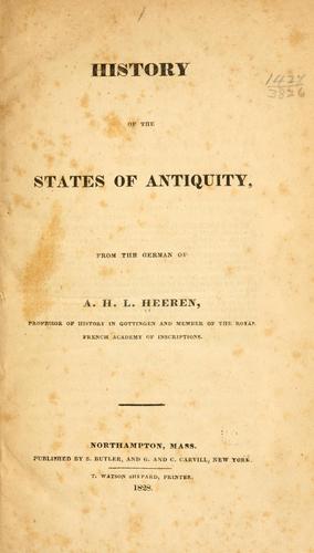 Cover for History of the states of antiquity